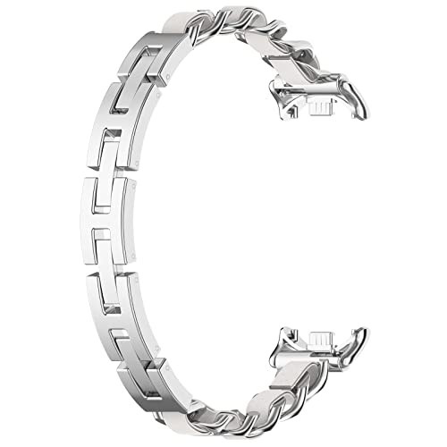 Correa Compatible Xiaomi Mi Band 8/9 Cuero Metal Trenzado miniatura 5