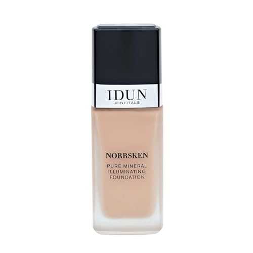 IDUN Minerals Liquid Norrsken Foundation - Silky Smooth Coverage - Luminous, Dewy Finish for Dry and Dull Skin - Water Resistant and Vegan Makeup - 212 Ingrid - Medium Cold - 1.01 oz