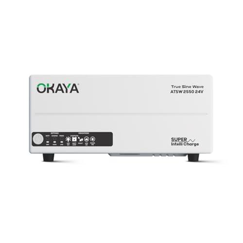 Image of Okaya ATSW 2550 Inverter for Home, Office & Shops | 2000VA /24V Pure Sinewave | Reliable Power Backup | Supports 2 Inverter Battery | LED Display | Fast Charging | with 36 Months Warranty