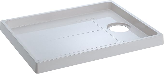 洗濯機パン 外寸640mm&times;800mm 耐荷重350kg アイボリーホワイト 点検口付