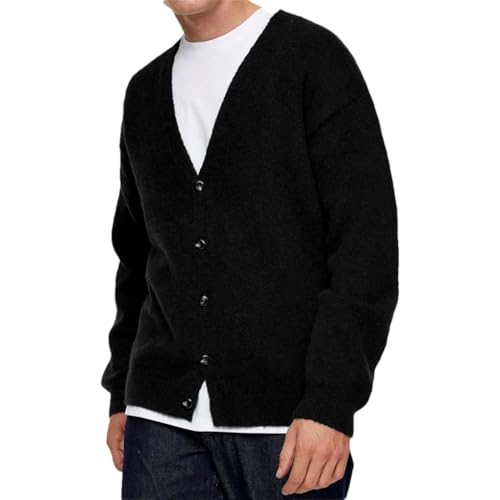 Men's Lightweight Cardigan Sweater Single-Breasted V-Neck Knitted Cardigans
