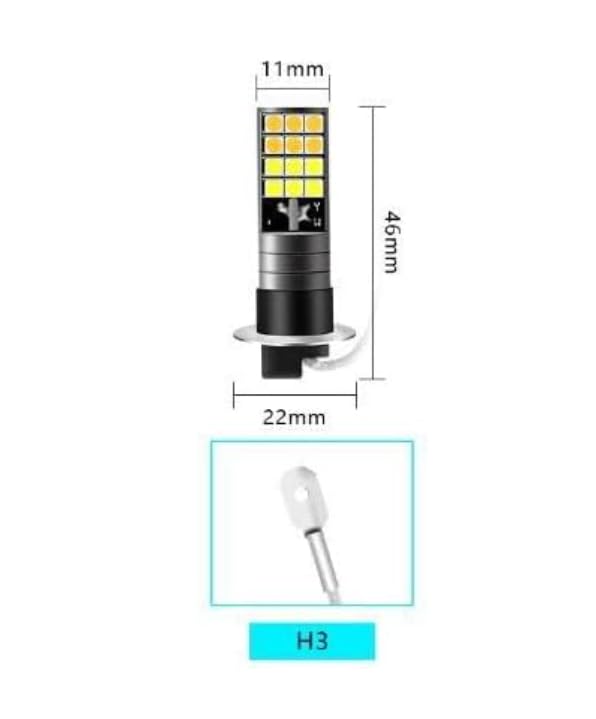 Amazon | 12V 24V 対応 H3 LED フォグ ランプ バルブ 2個セット