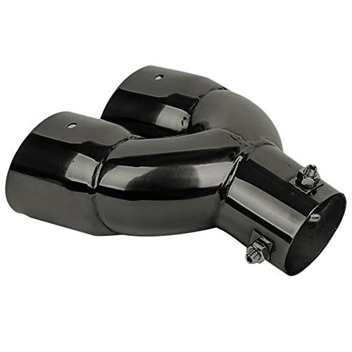 Zyhw Black Inlet Dual Slant Cut Exhaust Muffler Tip Universal For 1.7 Inch-2.9 Inch Od Exhaust Pipe #TOP4
