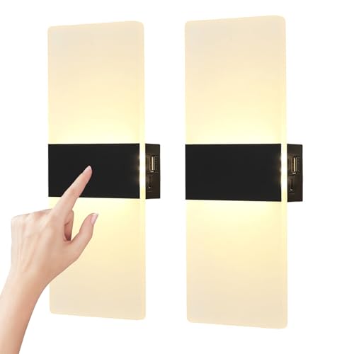 VOMI Wandleuchte Ohne Stromanschluss Innen Ohne Bohren Touch Dimmbar USB...