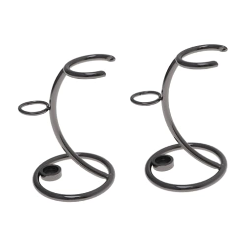 minkissy 2pcs Men's Shaving Brush Stand Slots Razor Rack Stainless Steel Compact Durable Beard Combs Razors Holder