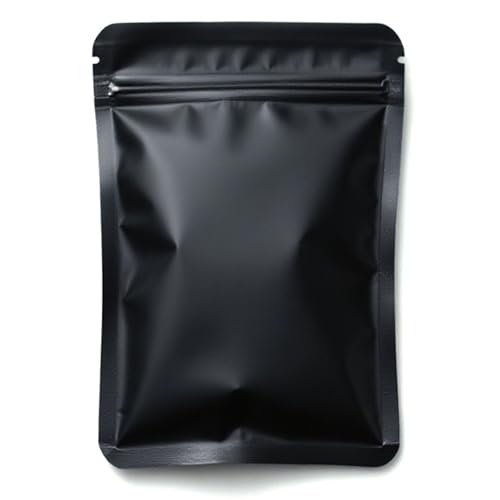 100 pcs Mylar Bags Resealable Black Ziplock Baggies 7x10cm Cali Packs 3.5g