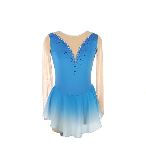 Vestido feminino feminino para patinação no gelo gradiente longo sem mangas roupas ao ar livre gola