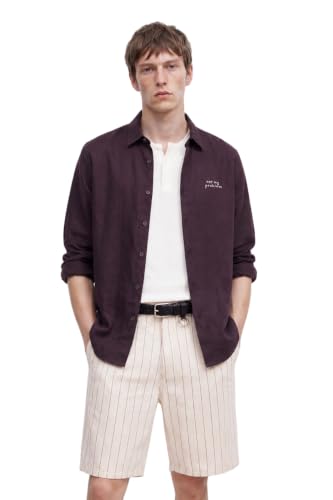 Image of SNITCH Men Casual Shirt | Regular Fit Full Sleeve Point Collar Solid Design with Embroidered Heart | 100% Lyocell & Breathable Fabric for Smart Casual Wear
