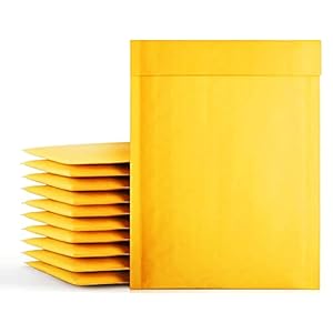 packbabol Kraft Bubble Mailers 6×10 Inch 50 Pcs,Small Self-Sealing Mail Shipping Bags,Yellow Padded Envelopes #0