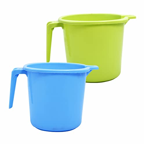 Image of Wonder Homeware Prime Dyna 2000 LT Bathroom Mug, Strong Plastic Material,for use in Bathroom, Kitchen, Laundry, Garage,Pack of 2 Pc, 1500 ml, Blue Color (Blue Green 2)