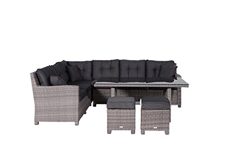 Garden Impressions Lounge/Dinner Set, Garten Gruppe 5-teilige"LA PAZ" - Outdoor Gartenmöbel - Hochwertig verarbeitet, UV- und Witterungsbeständig, organic grau, 250x203x85 cm, 07520GT