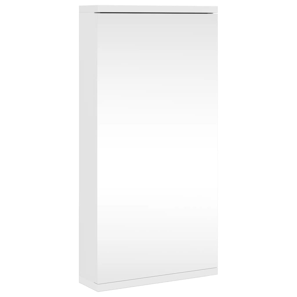 IKAYAA Mueble Suspendido de Espejo de Esquina Armario de Pared con Espejo Armario de Baño con Puertas Gabinete de Espejo Mueble Colgante Blanco 30 x 24 x 60 cm