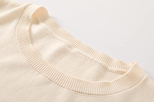 Image of DAIMIDY Women's Short Sleeve Sweaters Lightweight Summer Sweater Casual Knit Pullover Tops