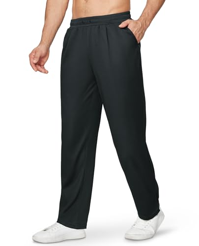 Alimens Men's Casual Open Bottom Sweatpants with Drawstring and Pockets
