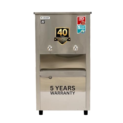Image of Rockwell 80L Stainless Steel Water Cooler (RWCSS 4080A) - Energy Efficient, 2 Faucets for Cold Water, 1-Year Comprehensive Warranty, 5-Year Cooling Coil Warranty, 100% Copper Cooling Coil