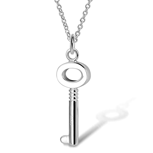 Dankadi Collier de Pendentif Clef pour Femme en 925 Argent Sterling, 18