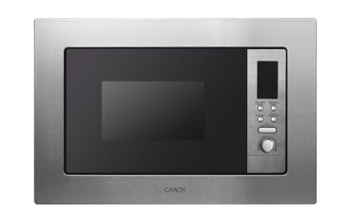 Candy MIG1730DX, Microondas Integrable con Grill, 17L, 1050W, 5 Niveles, Digital, 8 Programas, Bloqueo, Plato 24,5CM, Grill Rack, Express Cooking, Descongelación Automática, Apertura Izquierda, Inox