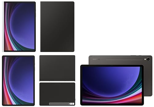 Image of Samsung Galaxy Tab S9+ RAM 12 GB, ROM 256 GB, Wi-Fi + 5G Tablet, Gray with S9 Plus Screen Protector & S9 Plus Book Keyboard, Black & S9 Plus Notepaper Screen, White & S9 Plus Book Cover, Black