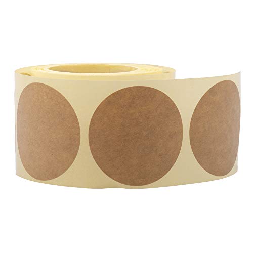 MDlabels glatt natürliche braune runde Kraftaufkleber 47mm 100 stuck - Punkt Etiketten - Selbstklebende Klebeetiketten- Geschenketiketten Cover