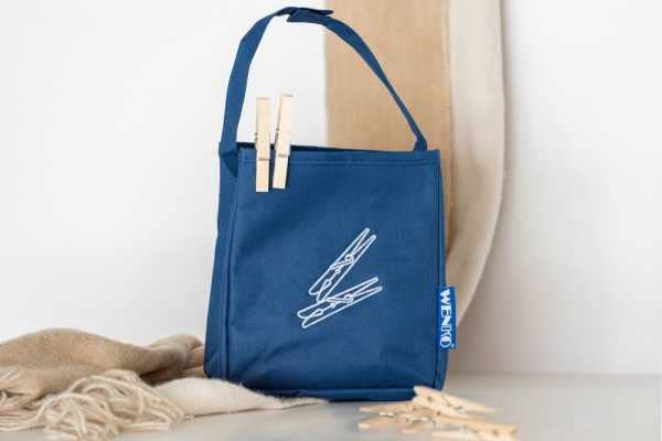 Image secondaire de WENKO Sac Porte Pinces à Linge Bleu, Polyester, 17 x 19 x 10 cm, Bleu