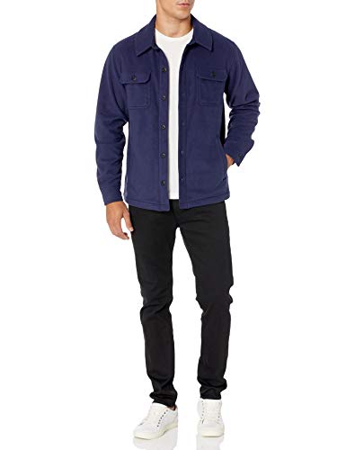 Amazon Essentials Men's Long-Sleeve Polar Fleece Shirt Jacket for Winter