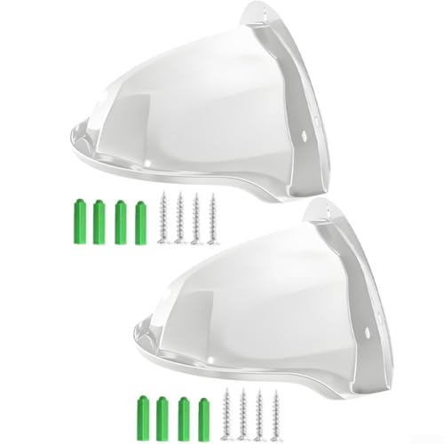 Lot de 2 housses de protection en plastique pour caméras de sécurité extérieures - Résistant aux intempéries - Protection contre la pluie et le soleil - Pour la maison et le jardin - Blanc