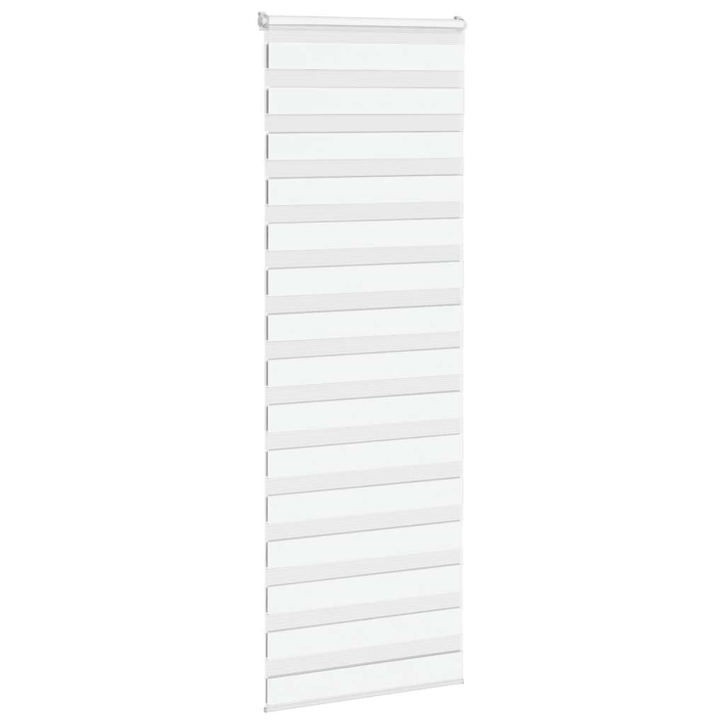 Estor doble blanco 85 x 200 cm, ancho de tela 80,9 cm, estor enrollable cebra de poliéster para ventana, protección de privacidad y protección solar, fácil montaje sin taladrar