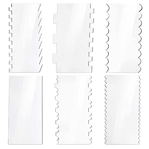 Aspthoyu Juego de 6 espátulas de acrílico transparente para pasteles, fondant, pan, pasteles, decoración de pasteles, accesorios de cocina, herramientas de horneado Cover