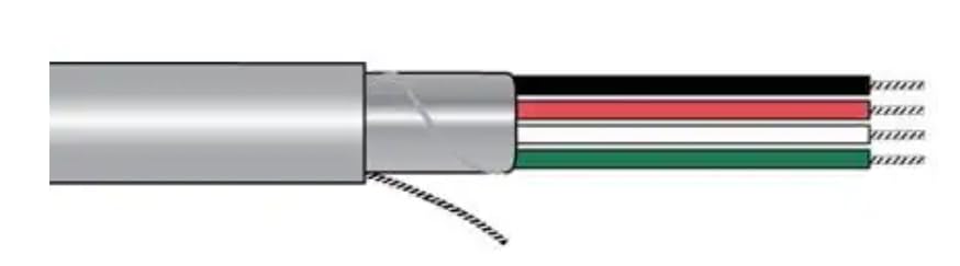 1219/37C SL005, Multi-Conductor Cables 24 AWG, 37 Conductor Communication Cable, Shielded, 100 ft - Slate