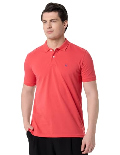 Image of Allen Solly Men's Polo T‑Shirt | Comfortable Rich Cotton Blend, Band Collar, Regular Fit | Stylish & Premium All Day Wear