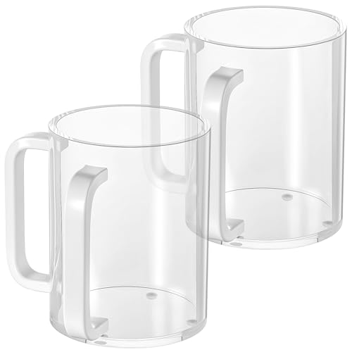 2 Pzs Vaso Acrílico Transparente con Mango Doble 5.12in miniatura 1