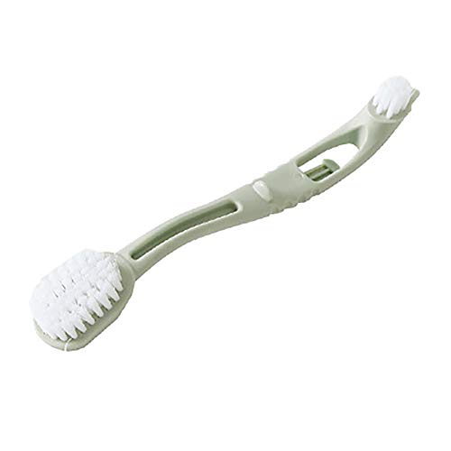 AchidistviQ Multifunction Double Head Anti-slip Curved Handle Shoes Washing Cleaning Brush Green