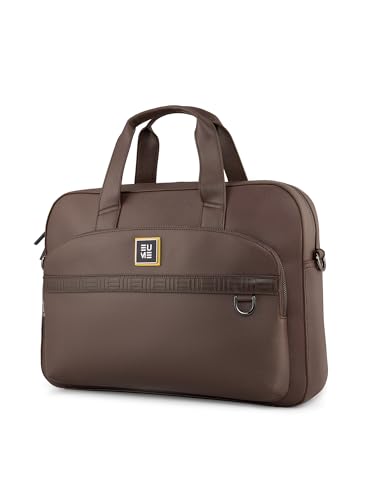 Image of EUME Optimo Laptop Bag for Men | Water Resistant Messenger Bag | Tablet Compartment| Multiple Organisers | Fits Upto 15 inch Laptop | Vegan Leather Office Bag.