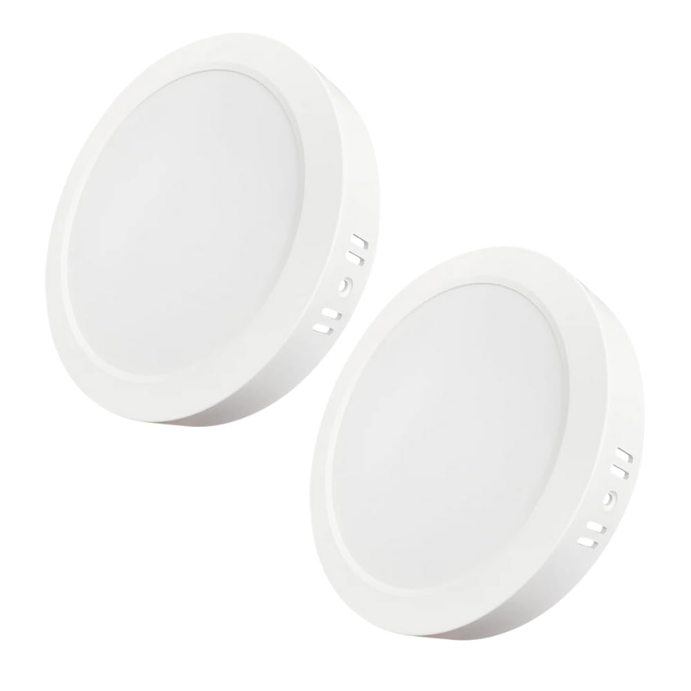 LUXULA LED Aufbauspot flach Weiß 2 Stück, 18W 1800lm Ø175x34mm, IP44 LED Aufputz, Spot CCT 3000K 4000K 6000K einstellbar, Deckenlampe Aufputz Aufbauleuchte, Spot für Bad, Küche, Flur & Wohnzimmer