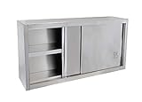Beeketal 'BWS120' Gastro Küchen Wandhängeschrank aus Edelstahl mit auf Rollen...
