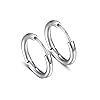5 Pairs Stainless Steel Huggie Hinged Hoop Earrings for Men and Women, Silver Small Hoops 8MM-16MM, Piercing Jewelry #3