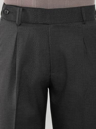 Image of SHOWOFFFF Men Solid Formal Trousers | Viscose Rayon Trouser for Mens | Low-Rise Loose Fit Regular Length Trousers for Men's