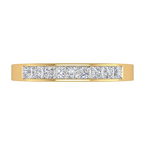 1/2 Carat Channel Set Princess Cut Diamond Wedding Band Ring in 14K Gold3