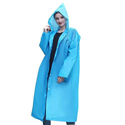 Image of Raincoat for Men & Women | Reusable Hooded Rain Wear | Lightweight 140 GSM Rain Coat with Snap Buttons | Full Length Unisex Rain Coat for Travel, Bike Riding & Monsoon