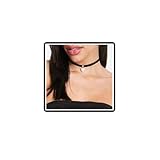 Faruodis Leder Herz Mond Choker Halskette Boho Layered Crescent Liebe Herz Kragen Halskette Kette Schmuck für Frauen Damen (Schwarz A)