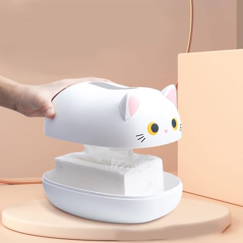 Tissue Holders, Tissue Box Cover with Storage, Niedlicher Katzen-Taschentuchbox-Halter, Tissue Holder Dispenser for Night Stand,Dresser,Kitchen,Tabletop,Bathroom,Office Table