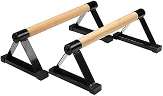 Wooden Parallettes, Wooden Push-Ups Bar Press-Up Support Stand Muscle Training Fitness Calisthenics Handstand Indoor Equipment