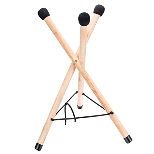 Cabilock ハンドパンドラムスタンド 木製 折りたたみ式三脚 ポータブル 打楽器用フロアブラケット 安定設計 可能なロープ付き