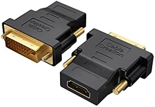 CableCreation DVI to HDMI Adapter,2-Pack Bi-Directional DVI Male to HDMI Female Converter, Support 1080P, 3D for PS3,PS4,TV Box,Blu-ray,Projector,HDTV