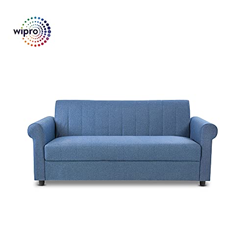 Wipro Furniture Fabric Sofa 3 Seater Blue