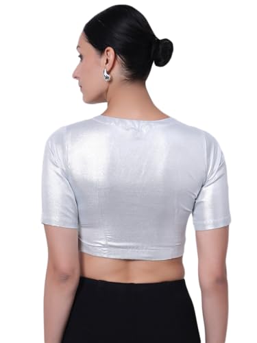 Image of Thevasa Women's Everyday Divine Depth V Neck Half Sleeves Blouse