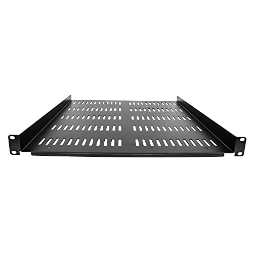 Image of StarTech.com 1U Server Rack Shelf - Universal Vented Rack Mount Cantilever Tray for 19 inch Network Equipment Rack & Cabinet - Durable Design - Weight Capacity 55lb /25kg - 20 inch Deep (SHELF-1U-20-FIXED-V)