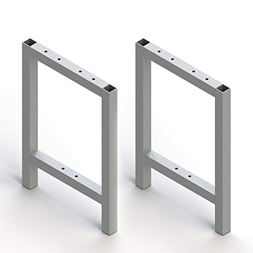 Emuca - Pies rectangulares para banco de vestuario, lote de 2 patas laterales para banquetas, aluminio, anodizado mate.