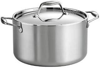 Tramontina 80116/040DS Gourmet Stainless Steel Induction-Ready Tri-Ply Clad Covered Sauce Pot, 6-Quart, NSF-Certified