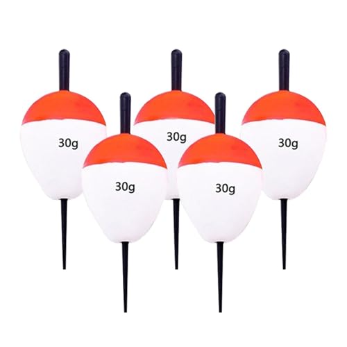 EVA釣りフロート5個セット スリップボバー 高浮力タックルアクセサリー トラウト バス ナマズ ロックフィッシング用 - 30g
